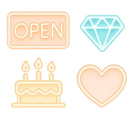 Neon lights showcase